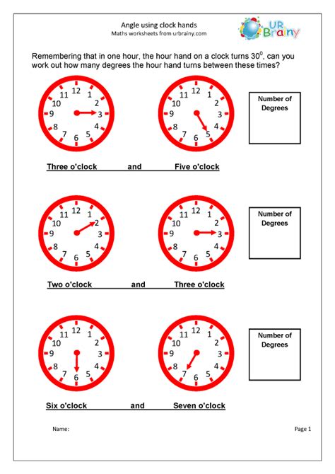Clock Face Angles Worksheet Worksheets For Kindergarten