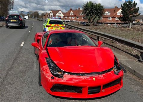 Derby Driver Crashes New Ferrari Straight After Buying It Bbc News