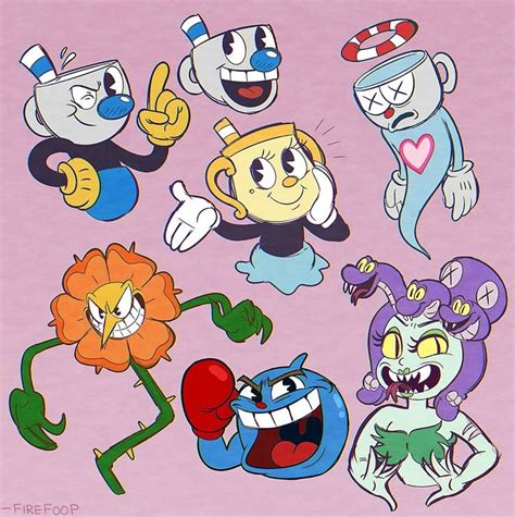 A Page Of Cuphead Sketches By Firefoop On Deviantart Cartoon Styles Cartoon Logo Retro Cartoons