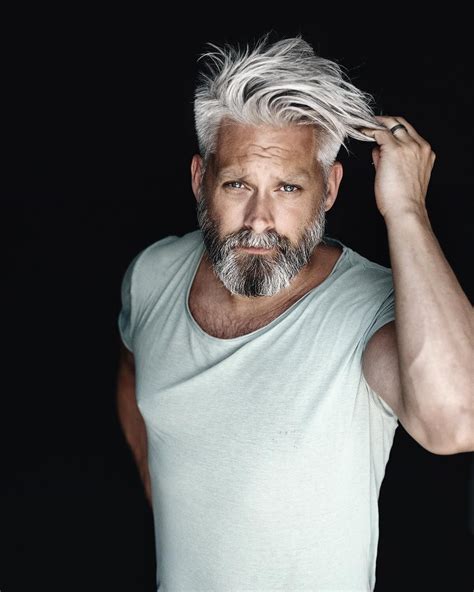 Image May Contain 1 Person Beard Older Mens Hairstyles Grey Hair