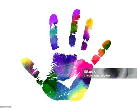 Colorful Hand Print Stock Illustration Download Image Now Multi