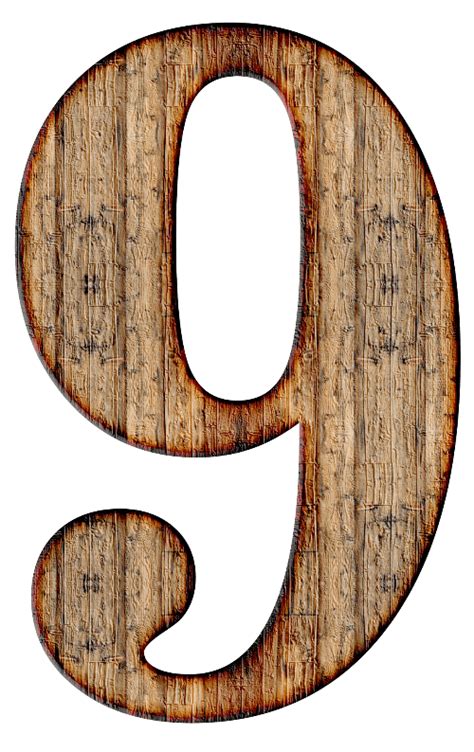 Wood Number 9 Free Printable Papercraft Templates Images