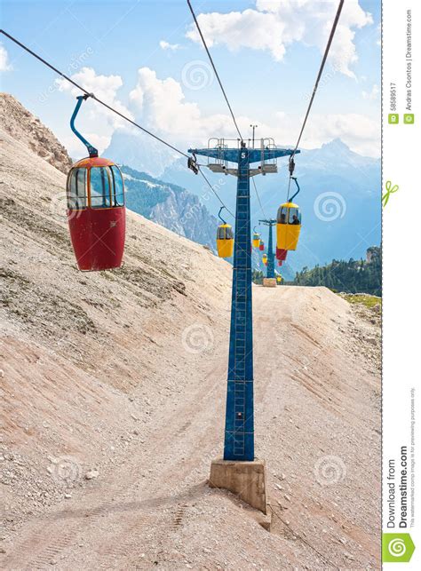 Cable Car Iun The Dolomites Stock Image Image Of Cristallo South