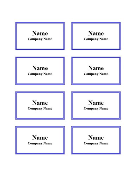 Sample Name Tags Template