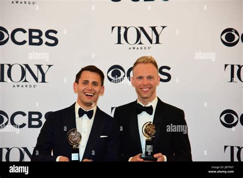 Benj Pasek And Justin Paul With Award For Dear Evan Hansen The 71st
