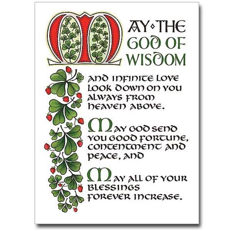 Maybe you would like to learn more about one of these? May the God of Wisdom...: Irish Blessing Message Card