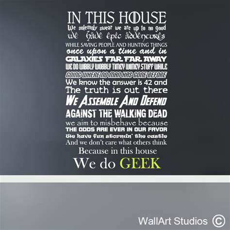 In This House We Do Geek Wall Art Wallart Studios