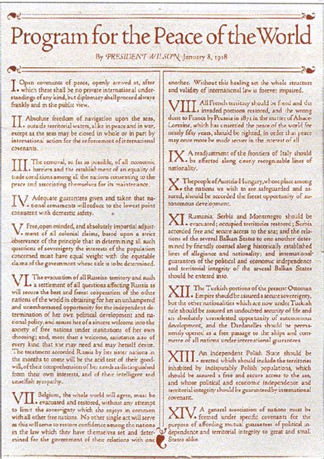 The Fourteen Points Treaty Of Versailles 1919