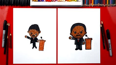 Celebrate mlk day on january 18 with these fun martin luther king jr activities, martin luther king crafts, and land clever ideas for kids. How To Draw Cartoon Martin Luther King Jr. - Art For Kids Hub