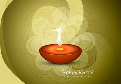 Happy Diwali Card With Glowing Diya 106401 Vector Art At Vecteezy