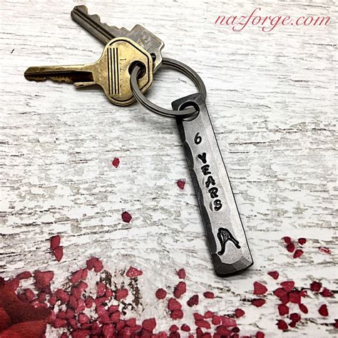 6 year wedding anniversary gift for him. 6th Year Iron Wedding Anniversary Keychain Gift Idea for ...