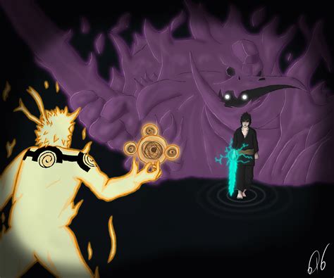 Naruto Nine Tails And Sasuke Susano Wallpaper