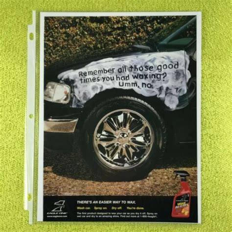 Eagle One Wax As U Dry Print Advertisement From June 2003 Original