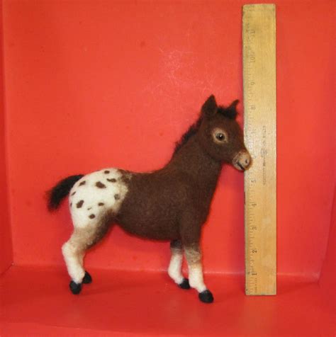 Ooak Adsg Needle Felted Miniature Horse Foal Baby Mini Horse