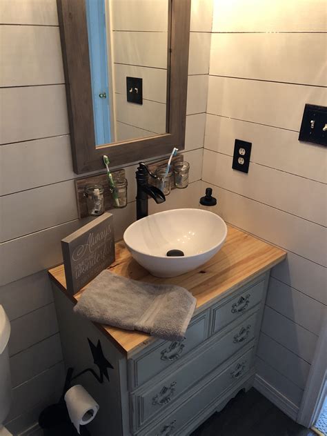 Diy Dresser Vanity With Vessel Sink Small Bathroom Vanities Vessel