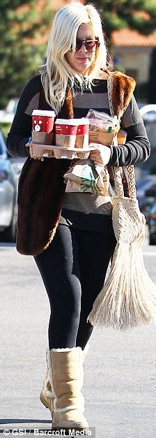 Curvy Tori Spelling Parades Her Fuller Figure In Leggings And Gets Some Snacks To Go From