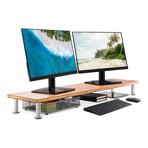 Buy Dual Monitor Stand For 2 Monitors Large Monitor Riser Made With