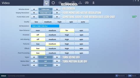 Best Fortnite Settings For Performance Fps Boost And Competitive Play
