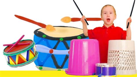 Musical Instruments Sounds For Kids Kid Plays Drums Musicmakers