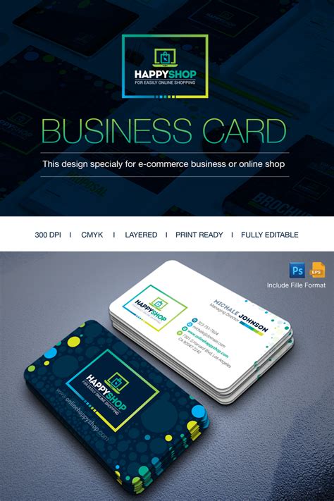 Add your own text and images or upload your own design. Business Card for E-Commerce or Online Shop | Shopping ...