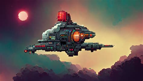 Midjourney Prompt Pixel Art Starship Space Concept Prompthero