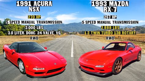 1991 Acura Nsx Vs 1993 Mazda Rx 7 Face Off In High Revving Classic Jdm