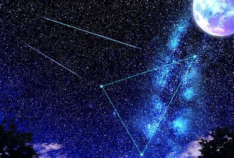 Hd Wallpaper Anime Original Moon Shooting Star Starry Sky