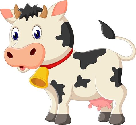 Vaca Dibujo Animado Dibujos Animados De Vaca Feliz Vector Premium