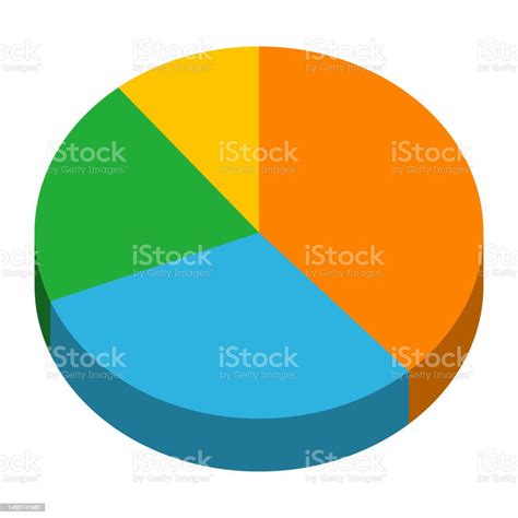 Threedimensional Pie Chart Isolated Vector Illustration Stock