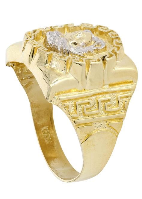10k Yellow Gold Versace Style Mens Ring 65 Grams Frostnyc