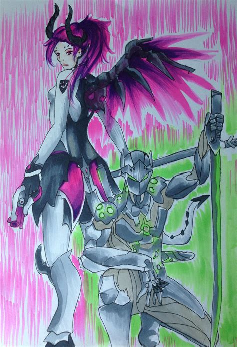 Overwatch Mercy X Genji Owo By Sabbichan Sketchy On Deviantart