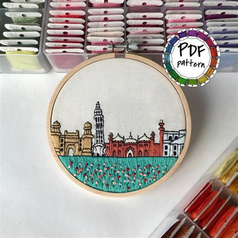 Lahore Pakistan Hand Embroidery Pattern Pdf Embroidery Hoop Etsy