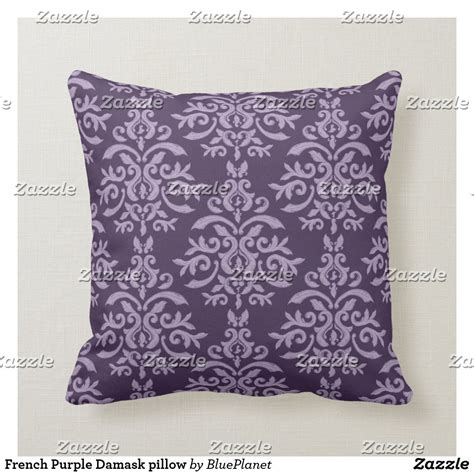 French Purple Damask pillow | Zazzle.com | Damask pillows, Damask throw pillows, Pillows