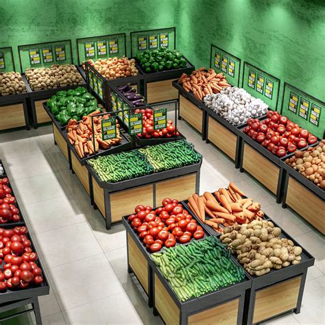 Exhibidor De Madera Para Coche Para Supermercado Frutas Y Verduras
