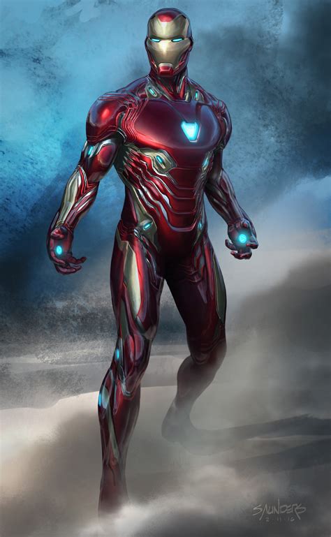 Artstation Avengers Infinity War Iron Man Mk50 Original Sketch