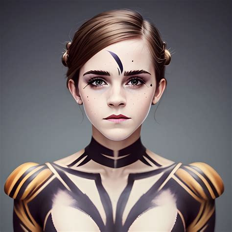 A Bold Full Body Pose Of Emma Watson In Pirate Bodypainting Ma Arthub Ai