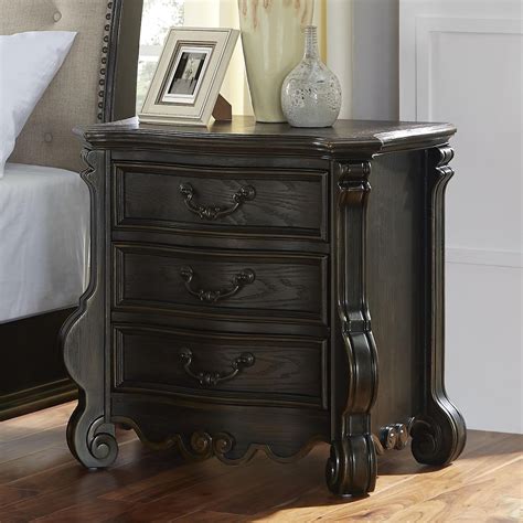 Steve Silver Rhapsody Rh900ns Traditional 3 Drawer Nightstand Wayside