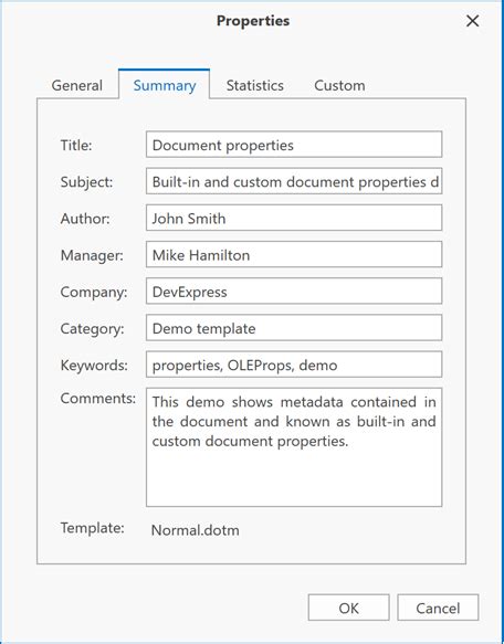 Document Properties Dialog Wpf Controls Devexpress Documentation Images