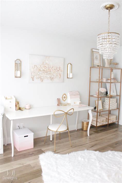 Blush And Gold Glam Office Reveal Home Office Design