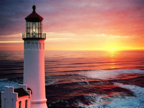 Beautiful Lighthouses At Sunset Backgrounds Lighthouse At Sunset Hd