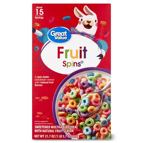 Great Value Fruit Spin Loops Breakfast Cereal 217 Oz