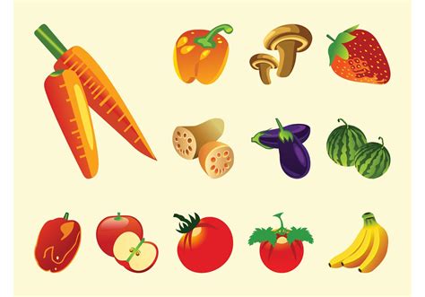 Fruits And Vegetables Vector Download Free Vector Art Stock Graphics