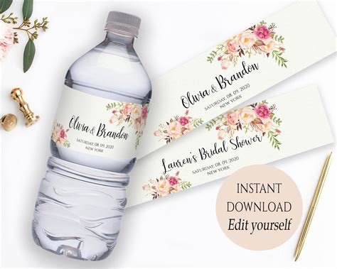 Free Printable Burlap Water Bottle Labels