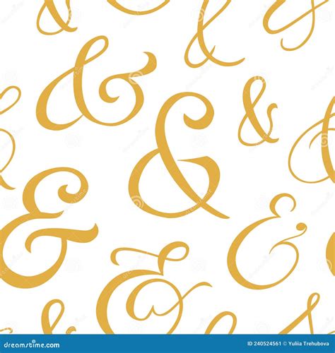 Typography Ampersand Seamless Pattern Vintage Elegance Script Symbol