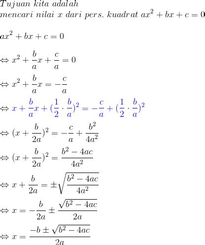 Contoh Soal Menentukan Akar Persamaan Kuadrat Dengan Rumus Abc Riset