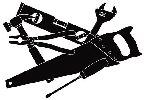 Construction Tools Black And White Illustration Photograph By Jit Lim