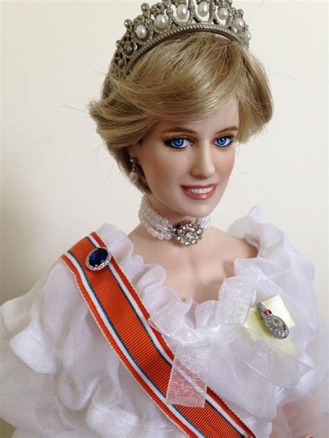 Franklin Mint Princess Diana Porcelain Doll Repainted In Order Gown