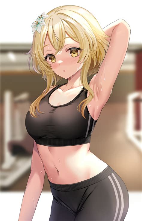 Rule 34 1girls Armpits Big Breasts Blonde Hair Blush Breasts Exercise Exercise Clothing Fully