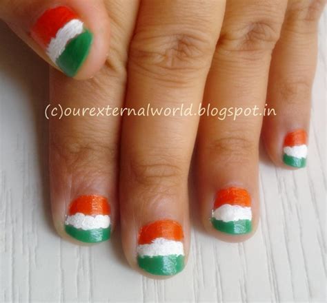 Indian Independence Day Nail Art