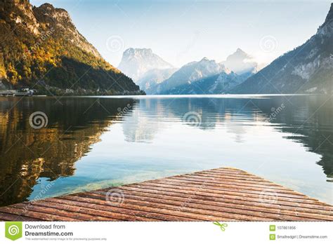 Beautiful Traunsee Lake In Austrian Alps Stock Photo Image Of Alpine